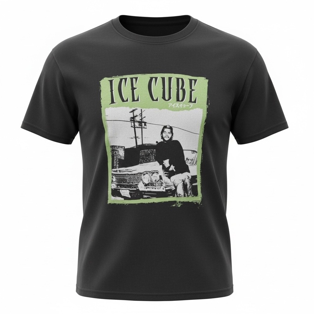 Ice Cube Hip Hop Rap Graphic Tee Black XL Lowrider LA NWA Vintage Inspired